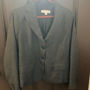 New York & Company Charcoal Gray Women's Wool-Blend Blazer